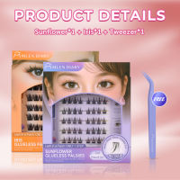 MLEN DIARY Cluster Glue-Free 3D Self-Adhesive Eyelash Extension Quickly Apply Natural Sunflower Eyelashes