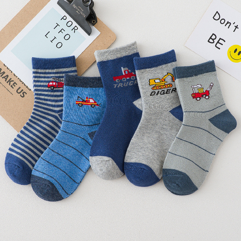 [polls] 1-12 Years New Children's Socks Car Cartoon Print Kids Socks Breathable Soft Cotton Boys Sports Socks ราคา  14,000 บาท*ส่งฟรี