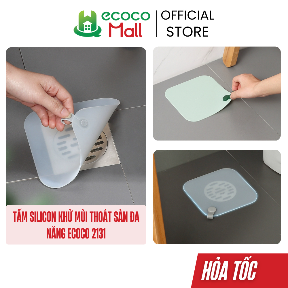  Tấm silicon khử mùi thoát sàn đa năng ECOCO ngăn côn trùng chống thoát nước bồn tắm bếp nhà vệ sinh chống trượt 2131 