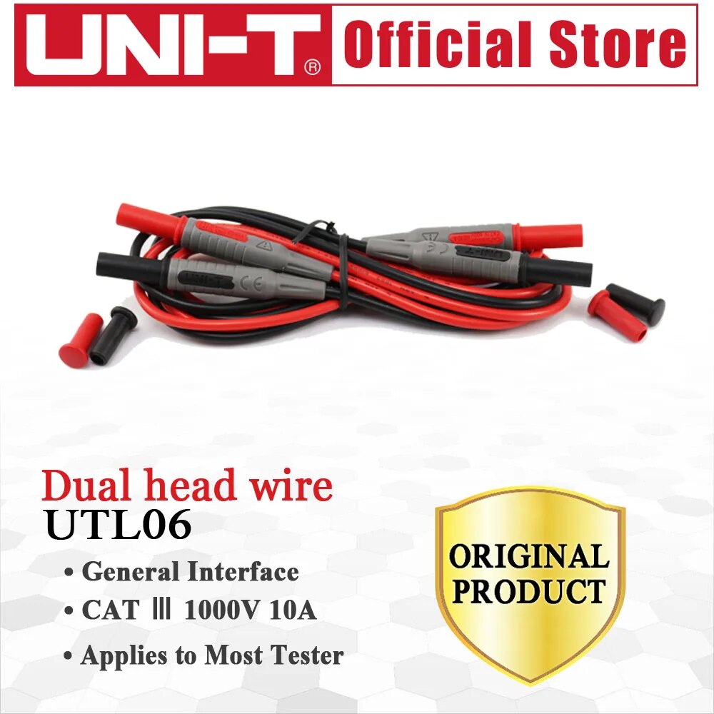 【Stylish】 Uni-T Ut-L06 Dual Connecting Wire Double Insulated Banana Plug With Security And Normal Diameter Multi Occasion Use
