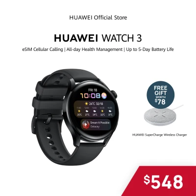 HUAWEI WATCH 3 Smart Watch | eSIM Cellular Calling | All-day Health Management | 3 Days Battery Life