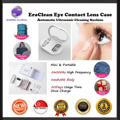 EraClean Eye Contact Lenses Case Ultrasonic Cleaning Machine Rechargeable Cleaner