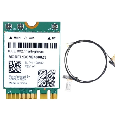 BCM94360NG Gigabit 5G Dual Frequency Built-in Wireless Network Card Bluetooth 4.0 NGFF Adapter Card with 3 Antenna