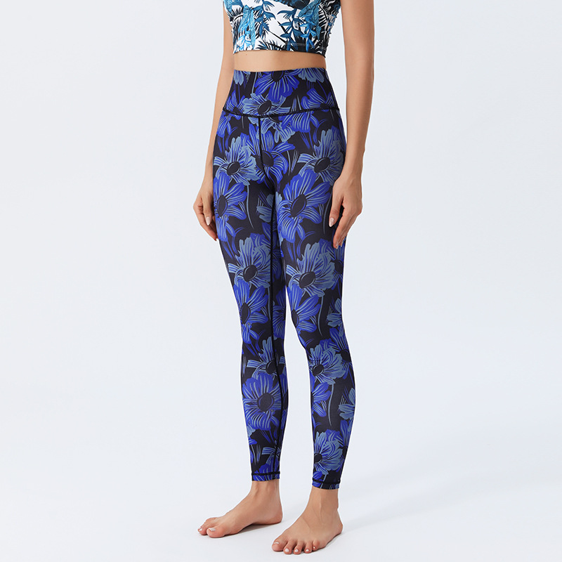 Women's High-Waisted Colorful Printed Yoga Leggings Butt Lifting Tummy Control Stretch Workout Pants for Gym Pilates Activewear - 3
