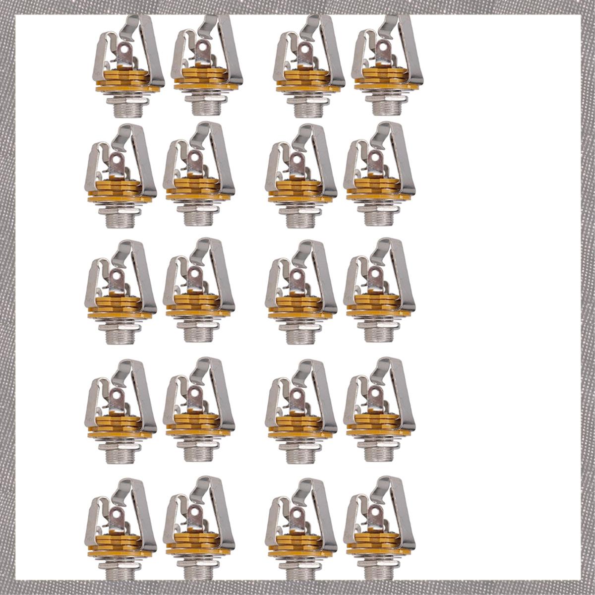 (VCBZ) 20Pcs 1/4 Inch 6.35mm Stereo Input Jack Plug Socket for Electric Guitar Bass Guitar Pickup Ou