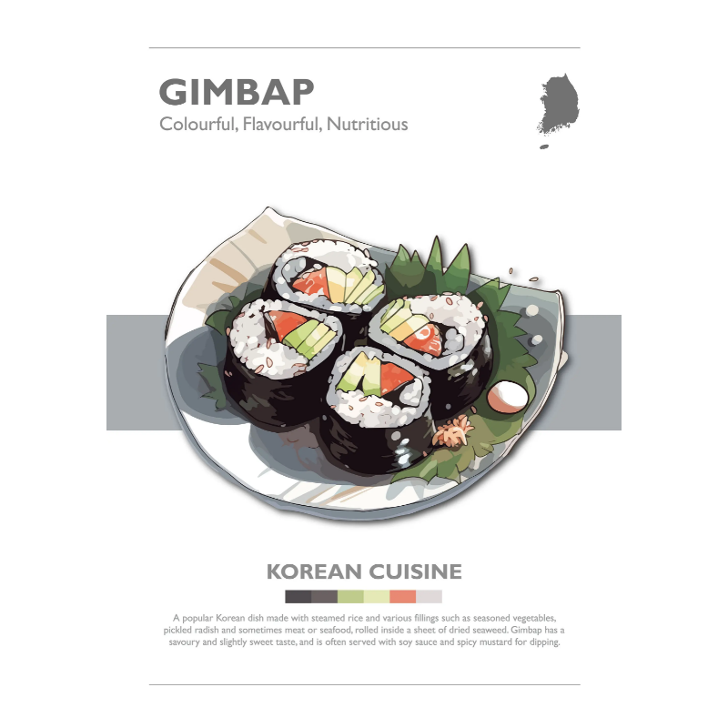 Korean Food Poster Bulgogi Bibimbap Gimbap Kimchi Sundubu Jjigae Canvas Painting Minimalist Wall Art Picture Kitchen Home Decor