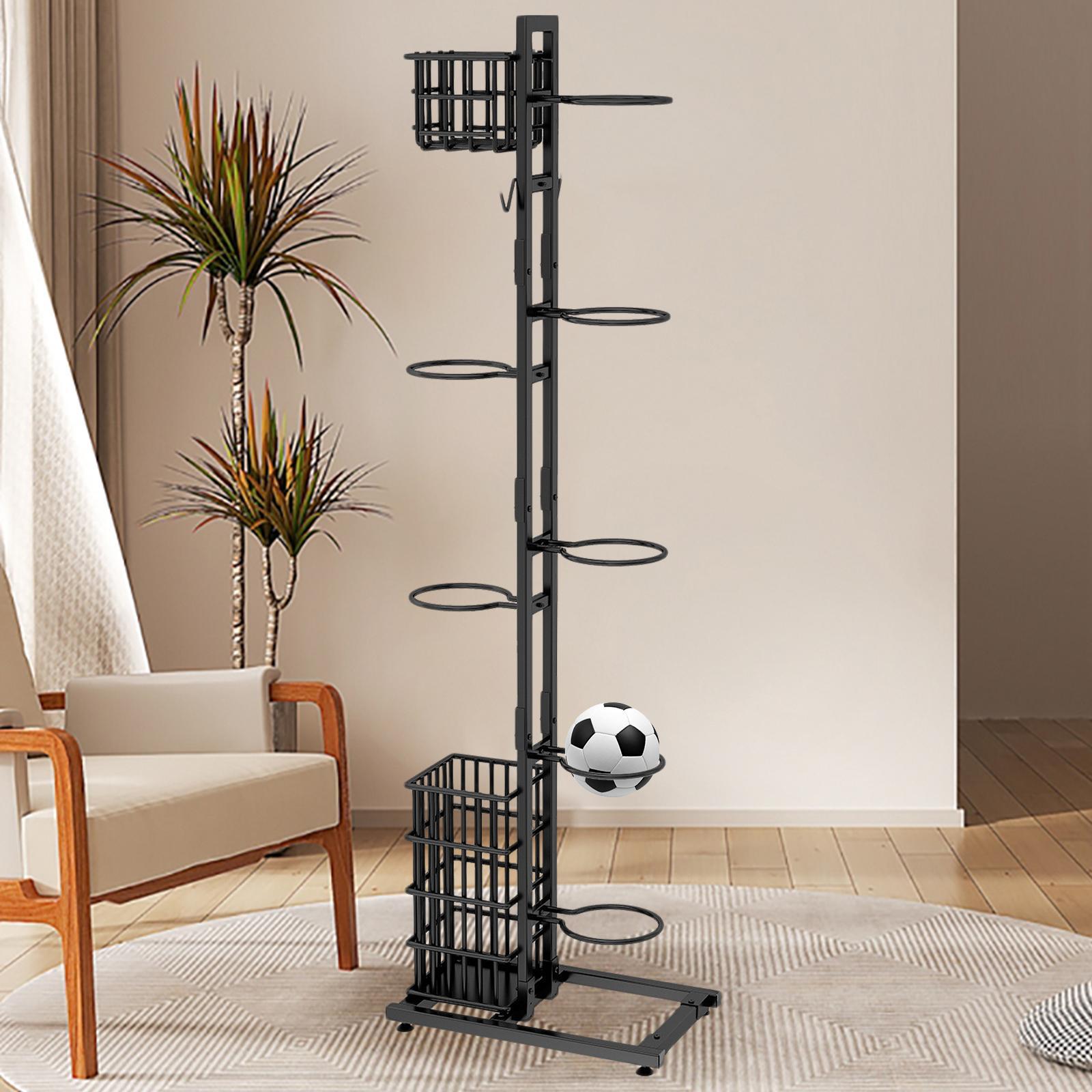 Baoblaze Basketball Storage Shelf Football Display Stand Indoor Metal Basketball Rack ราคา 3,161 บาท*ส่งฟรี