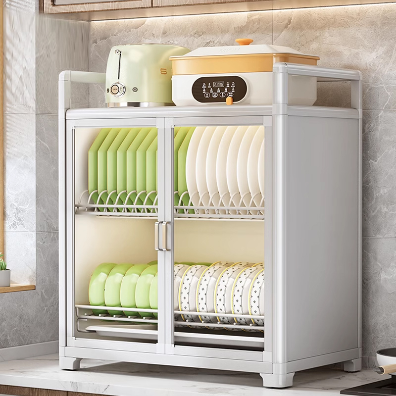 Kitchen Countertop Bowl Cabinets Aluminum Alloy Bowl and Chopstick Drain Rack Household Multifunctional Small Dish Storage Rack White and Black ราคา  2,499 บาท*ส่งฟรี