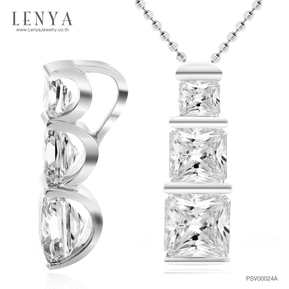 Lenya Cz Diamondlike Pendant Enhances Your Look to Be Beautiful and Chic for Every Occasion. Size 6.5 Mm. 925 Sterling Silver Body with White Gold Plating. ราคา 2,290 บาท*ส่งฟรี