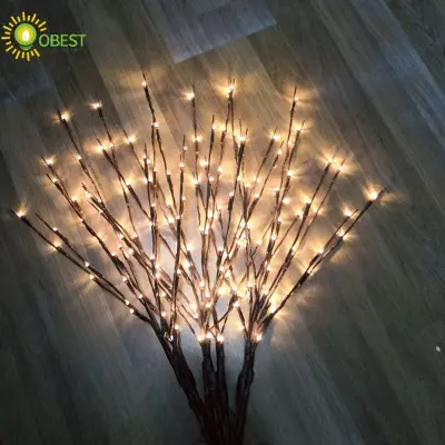 Oobest 30 Inches LED Willow Branch Lamp Warm LED Willow Branch Lamp Floral Lights 20 Bulbs Christmas Home Christmas Party Garden Decor
