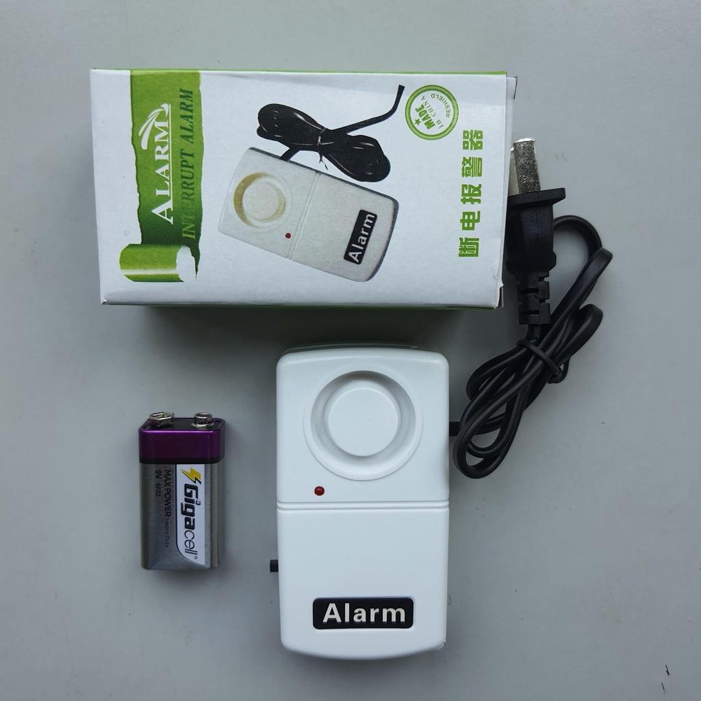252 Bộ Chuông báo động mất điện Alarm power 220V báo động mất điện LOẠI TỐT chuông to rõ ràng TẶNG KÈM PIN 9V