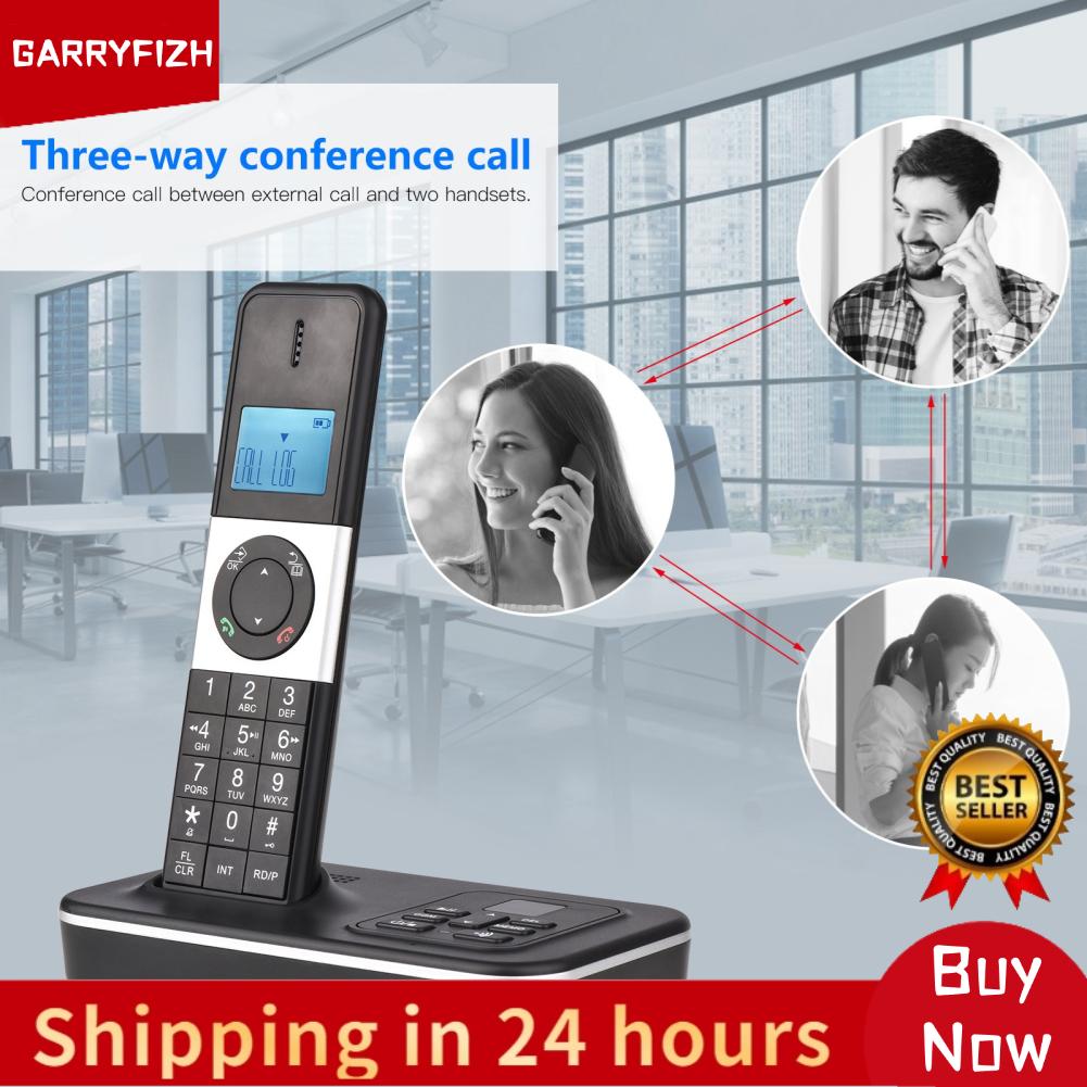 GARRYFIZH BISOFICE D1002 TAM-T โทรศัพท์ไร้สาย 3 เครื่องพร้อมเครื่องตอบรับหมายเลขผู้โทร/สายเรียกซ้อน หน้าจอ LCD 1.6 นิ้ว 3 บรรทัด แสดงผล แบตเตอรี่แบบชาร์จได้ รองรับ 16 ภาษาสำหรับการประชุมที่บ้านของสำนักงาน ราคา 3,700 บาท*ส่งฟรี