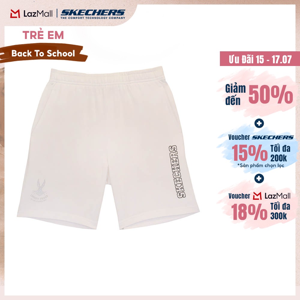 [Chỉ 15-17.07 - Voucher Skechers 18% + Voucher 18%] Quần Đùi Thể Thao Bé Trai Skechers WB100 Shorts - SL323B331-00GK