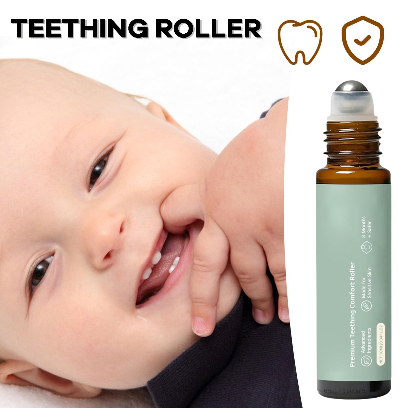 Natural Gentle Teether Roller Gum Relief Soothing Teething Roller for Soothing Infant Teething Pain TP-PH