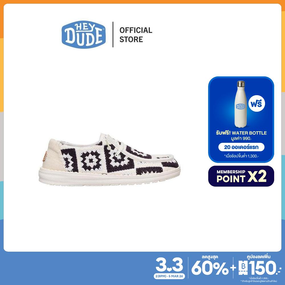 HEYDUDE รองเท้าลำลองผู้หญิง WENDY COTTAGE CROCHET รุ่น 43109-0C4 - BLACK/MULTI ราคา 1,480 บาท*ส่งฟรี