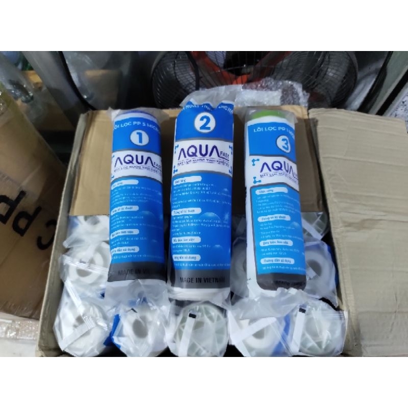 Bộ 3 lõi lọc 1,2,3 aqua hoặc lẻ từng lõi,vỏ bao bì có thể thay đổi màu tuỳ đợt