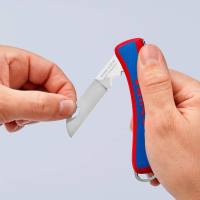 Dao Gấp Thợ Điện Electrical Folding Knife KNIPEX 16 20 50 SB Chức Năng Tuốt Cáp & Rọc Thùng Carton