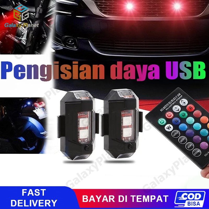 2 Buah Lampu Led T10 RGB Remote Warna Warni Cocok Untuk Mobil Sepeda Motor Dan Sepeda Harga 30,150 rupiah*Gratis Ongkir