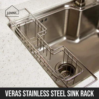 Stainless Steel Kitchen Sink Rack Shelving Sponge Drainer Basin Holder Organizer