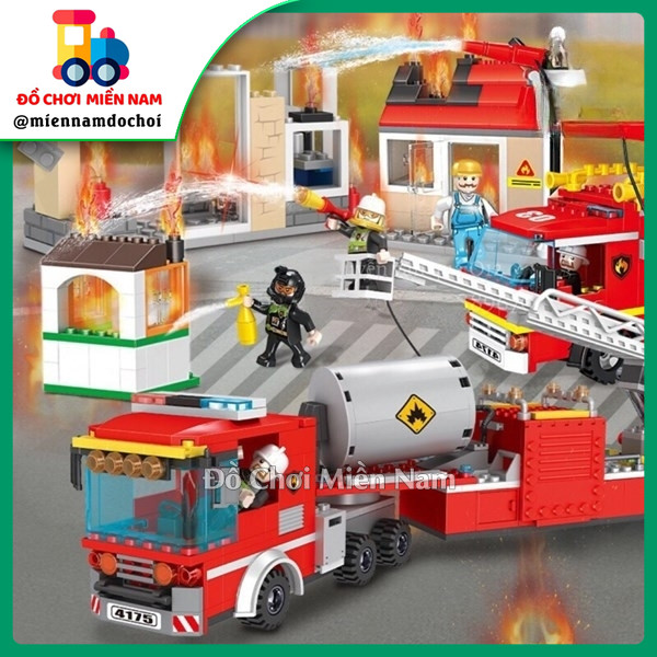 [Sáng tạo - Cao cấp] Hộp đồ chơi xếp hình ráp xe cứu hỏa 328 mảnh