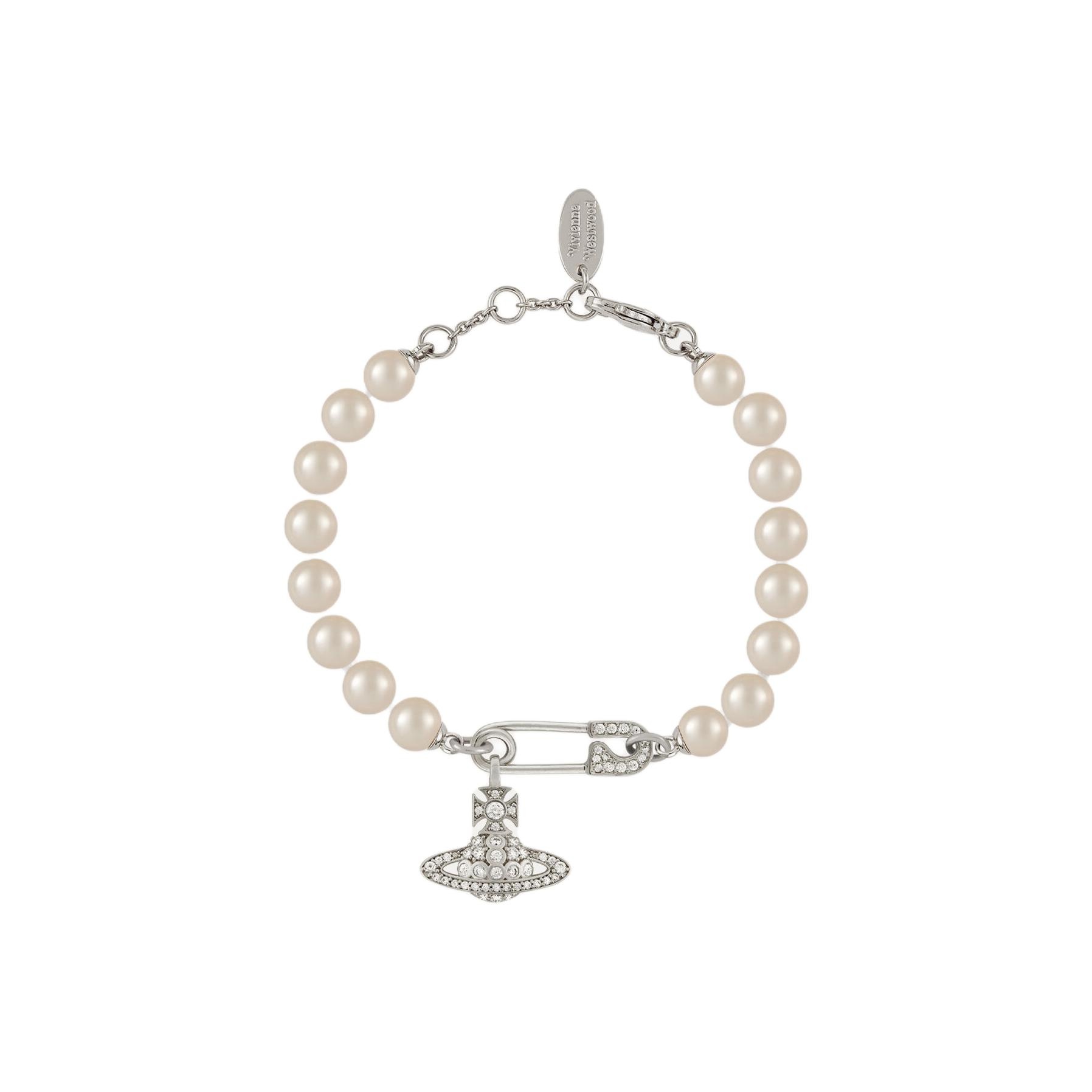 Vivienne Westwood Zircon Brass Bracelets Women's Silver