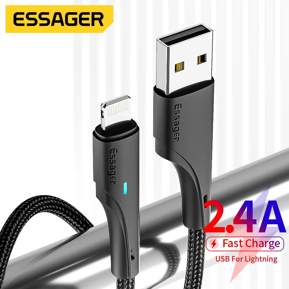 Essager USB cáp cho iPhone 13 12 11 Pro Max XRS Max 8 7 6S Cộng Với Dây sạc nhanh Cho iPhone sạc iPad dây sạc Cáp