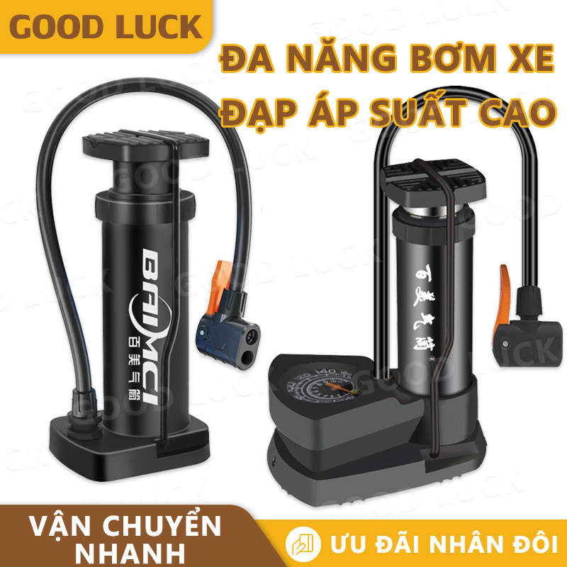 Bơm Xe Đạp Áp Suất Cao, Bơm xe máy xe đạp nhỏ gọn đầu van đa năng, bơm oto, bơm xe máy, bơm xe đạp