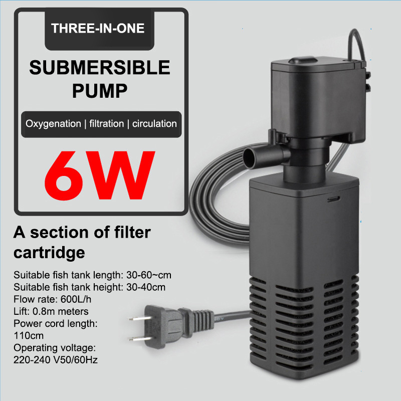 WANGHU Nhựa 3 Trong 1 Fish Tank Lọc Lọc Tăng Oxy Không Khí Aquarium Lọc Với Bên Trong Miếng Bọt Biển 4 6 12 20 30W