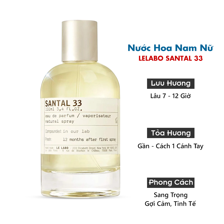 Nước hoa unisex le labo santal 33 edp chính hãng