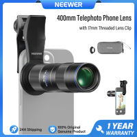 NEEWER เลนส์เทเลโฟโต้ 400มม. สำหรับกล้องโทรโฟน พร้อมคลิปเลนส์รูเลื่อน 17มม. ระยะโฟกัสมาโครขั้นต่ำ 70ซม. LS-78