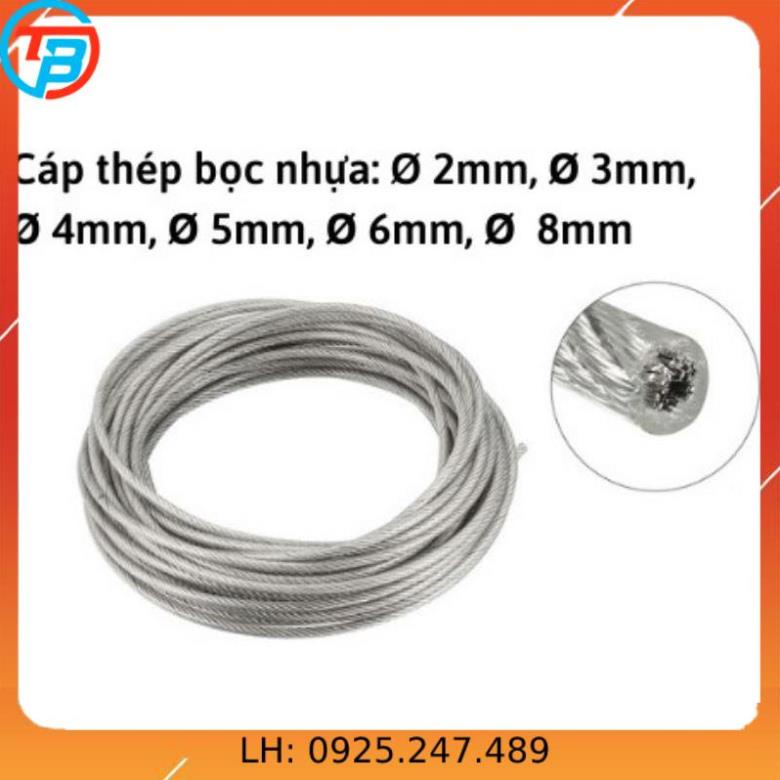 Dây cáp thép bọc nhựa nhiều size cáp thép thái bình vinàn