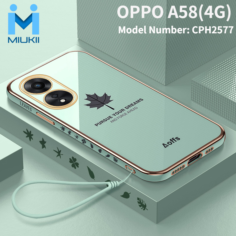 OPPO A58 (4G) trường hợp thiết kế mới vỏ bọc Lá phong Bìa mềm Ốp điện thoại cho OPPO cph2577