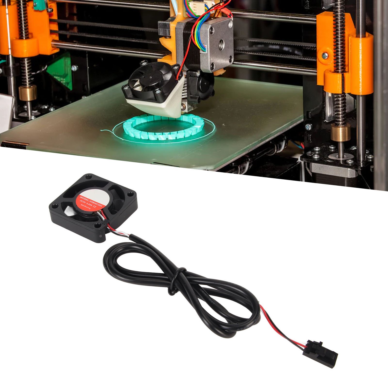 พัดลมระบายความร้อน DC 0.2A อุปกรณ์เสริมเครื่องพิมพ์ 3 มิติแบบไร้แปรง 6800 รอบต่อนาทีความเข้ากันได้สูงสำหรับเครื่องพิมพ์ 3D ราคา 144 บาท*ส่งฟรี