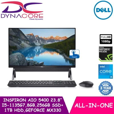 【Ready Stock】 DYNACORE - DELL Inspiron All-in-One Desktop AIO 5400 23.8 In Touch FHD | i5-1135G7 | GeForce® MX330 | 8GB | 256GB SSD + 1TB HDD | WIN 10 HOME