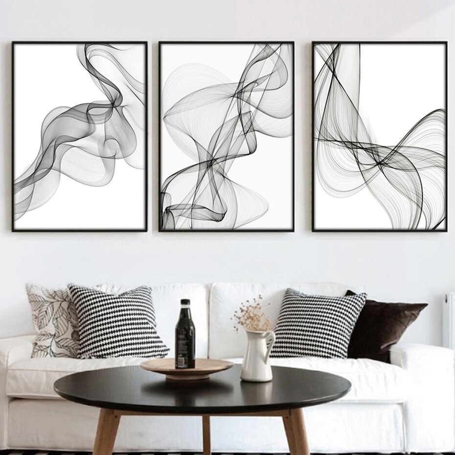 black white abstract wall art