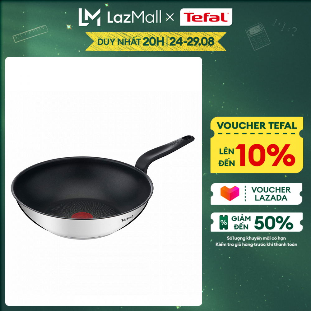 Chảo xào inox Tefal Primary 28cm, dùng cho mọi loại bếp- Gian hàng chính hãng bảo hành 2 năm-E3091904