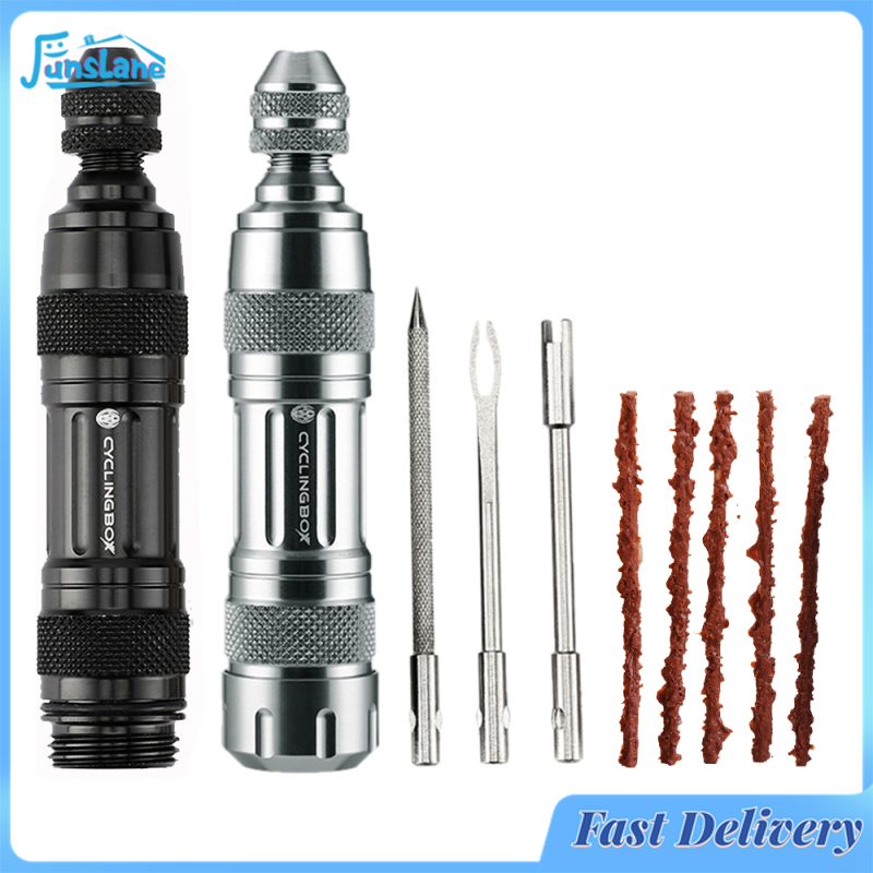 FunsLane Bike Tubeless Tire Puncture Kit Scooter Motorcycle Bicycle Tyre Repair Tool Portable Outdoor Accessories ราคา 150 บาท*ส่งฟรี