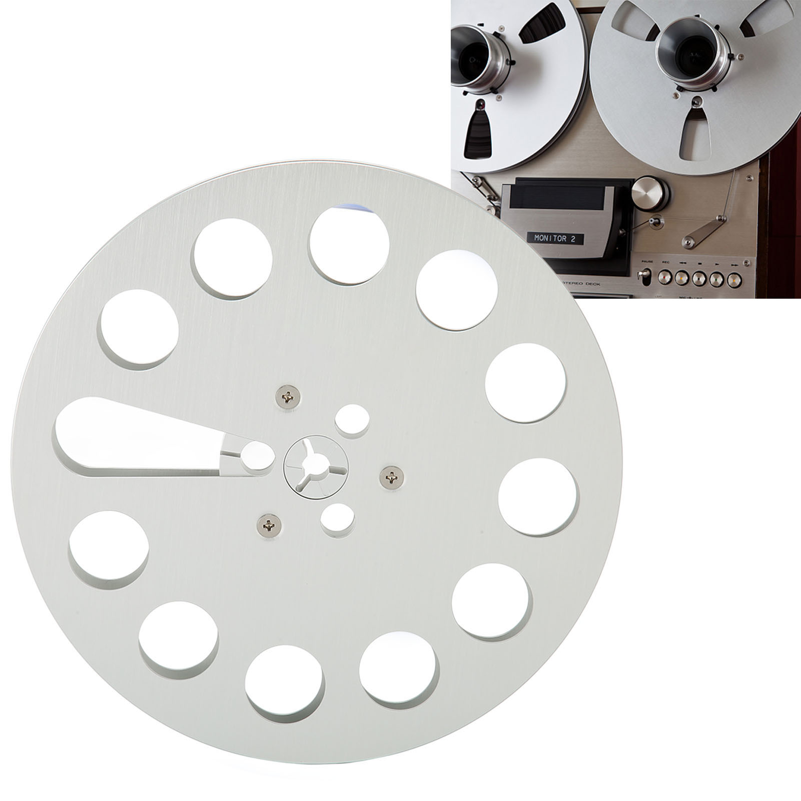 10" X 1/4" Empty Aluminum Alloy Take Up Reel To Reel Hub, 1/4 10 Inch Empty Takeup Reel For Nab - View #2