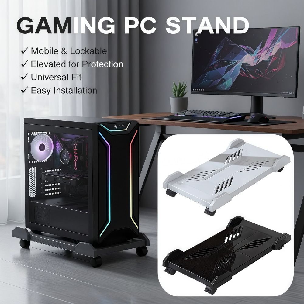 TU3Y Tăng chiều cao Giá đỡ máy tính để bàn Chống ẩm Có bánh xe Giá đỡ vỏ máy tính Di động Có thể điều chỉnh Giá đỡ CPU đa năng Văn phòng chơi game