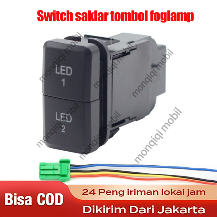 (Sent from Jakarta) Large Universal Toyota Daihatsu Fog Lamp Switch with 2 Dual Buttons Harga 11,890 rupiah*Gratis Ongkir