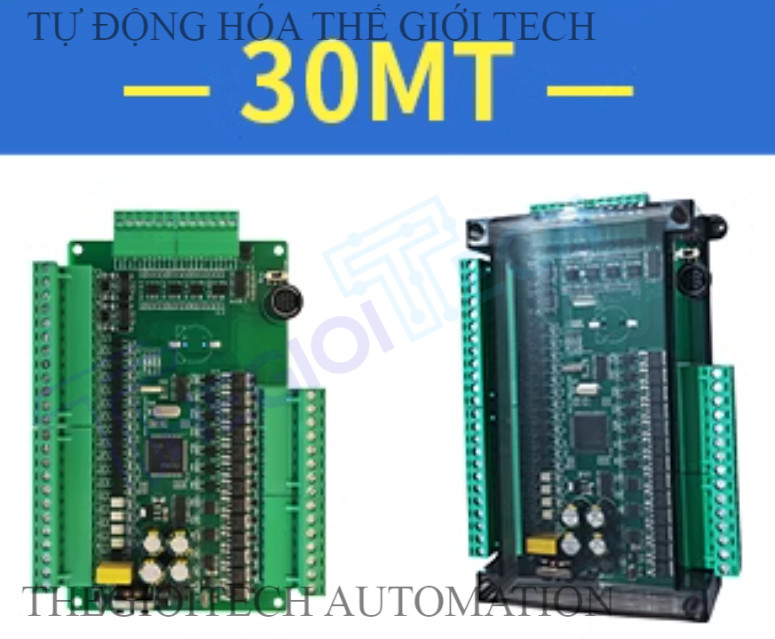 Board Mạch Lập Trình PLC KW FX3U-14/20/30/48/MR/MT relay transistor MD8 6AD/2DA 0-10V, 2 RS485, RTC, 24VDC, GX Works2, 4 Kênh Vào X0-X4 20kHz, 4 Kênh Ra Y0-Y3 Tốc Độ Cao - FX3U30MT MD8 - MẠCH TRẦN