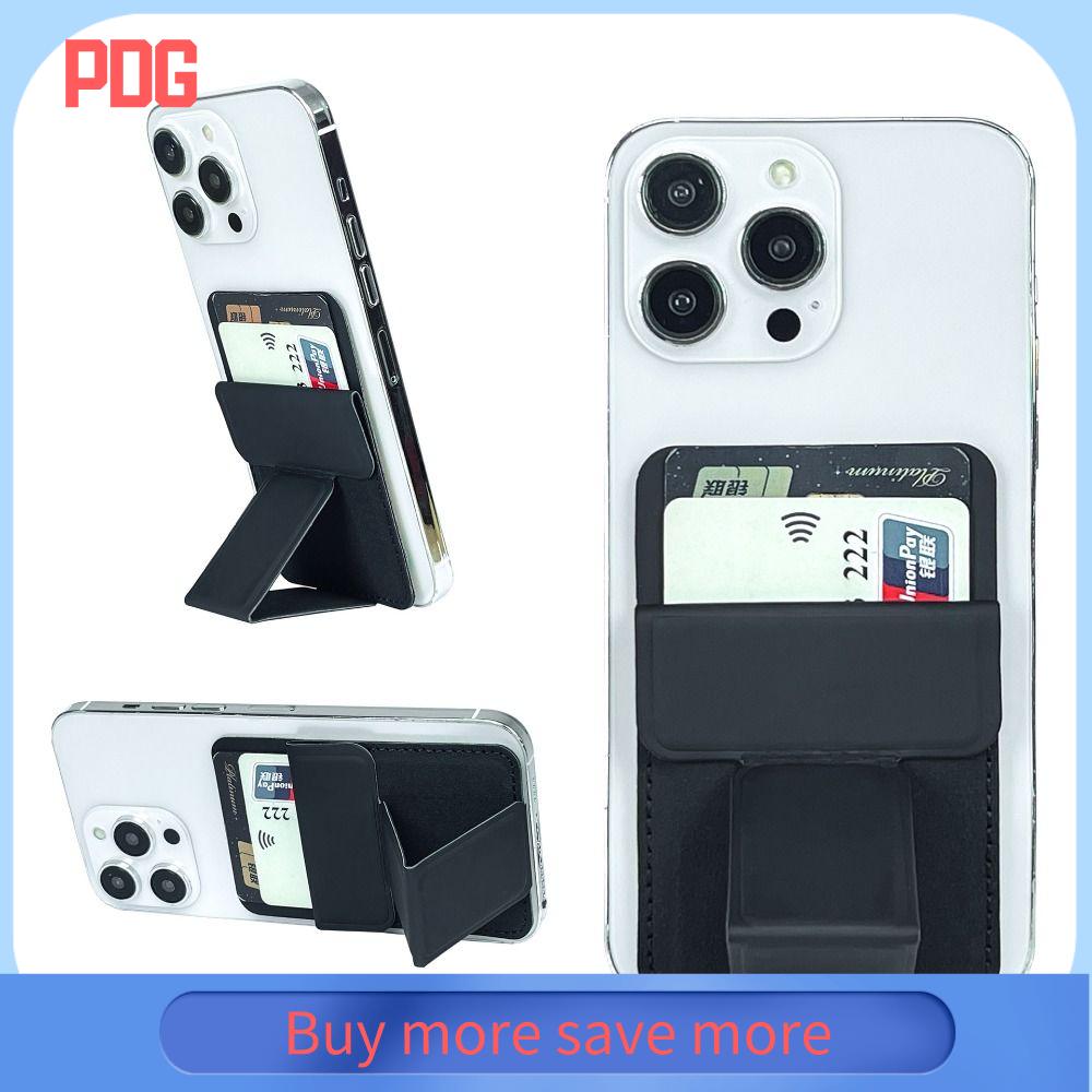 PDG Có thể gập lại Giá đỡ thẻ có chân đế Ví Tem dán 3M Túi đựng thẻ tín dụng Phổ quát Da PU Ốp thẻ điện thoại di động Điện thoại di động
