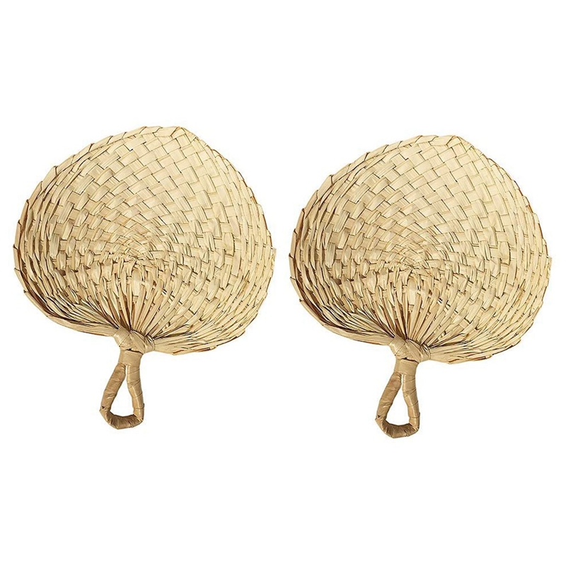 (OPSC) Vietnam Hand Fan, 2 Pack Palm Leaf Manual Fan