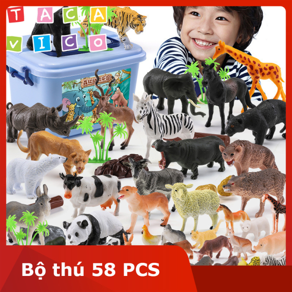 Đồ chơi mô hình động vật, mô hình động vật 58 chi tiết, mô hình thú cho bé-TACAVICO giúp bé học tập và khám phá thế giới. Mô hình động vật mini, mô hình bằng nhựa