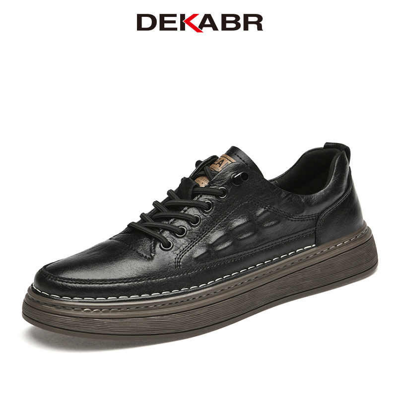 DEKABR Men's Quality Split Leather Fashion Trend Casual Non-Slip Thick Sole Lightweight Skateboard Shoes Size 37-47 ราคา 1,116 บาท*ส่งฟรี