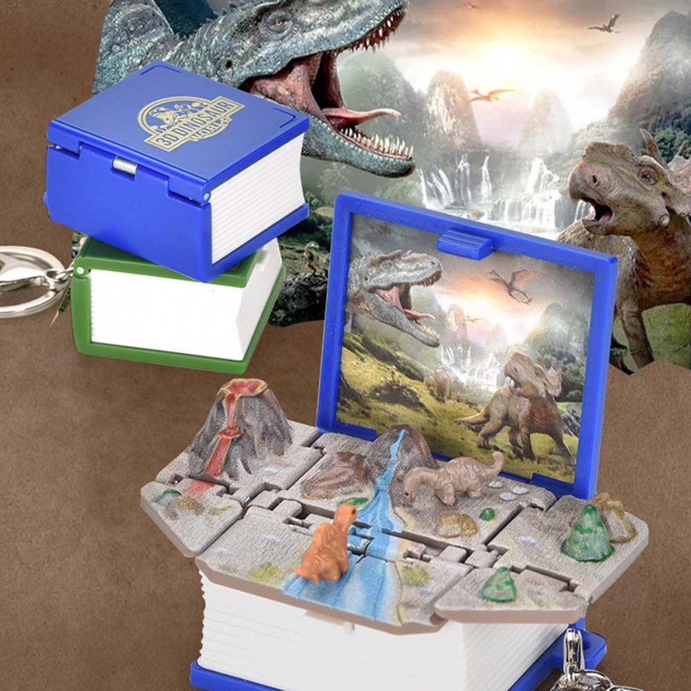 GVDSFVD Creative 3D Astronaut Opening Mini Book Pop Out Dinosaur World