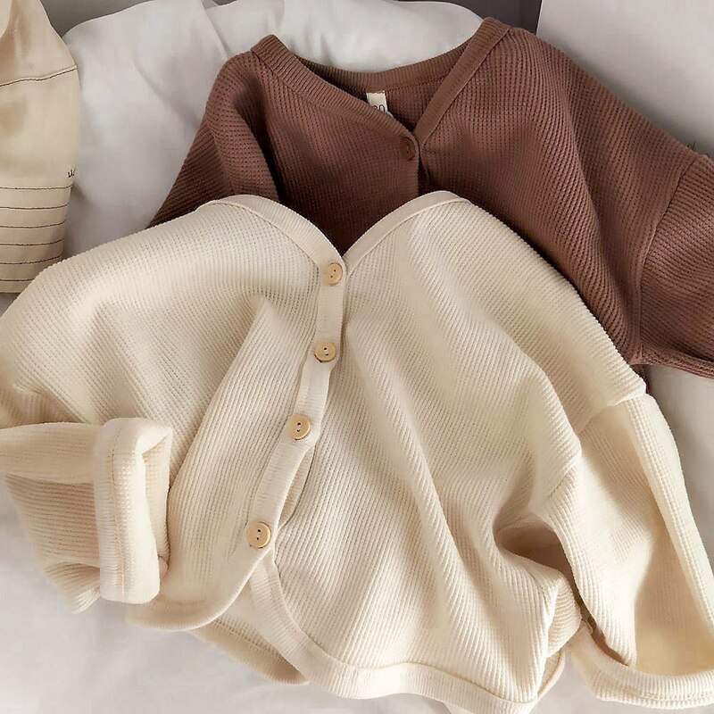Spring Autumn Boys And Girls Cardigan Korean Baby Kids Long-Sleeve Casual Loose Coat WTC51