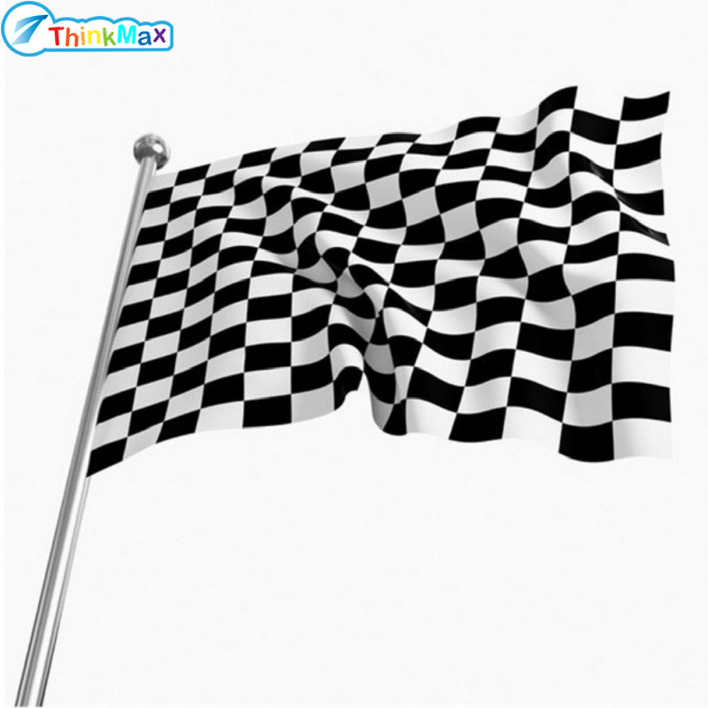 2024New!3ft*5ft Racing Checkered Flag Bright Color Fadeless Polyester Fabric Flag with Flagpole Casing ราคา 59 บาท*ส่งฟรี