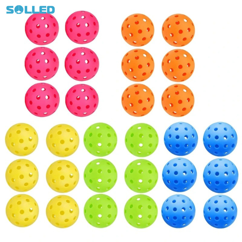 6pcs/set Luminous Pickleball Ball 40 Holes High Visibility Glow In The Dark Pickleball With Mesh Bag For Grown-ups Kids ราคา 145 บาท*ส่งฟรี