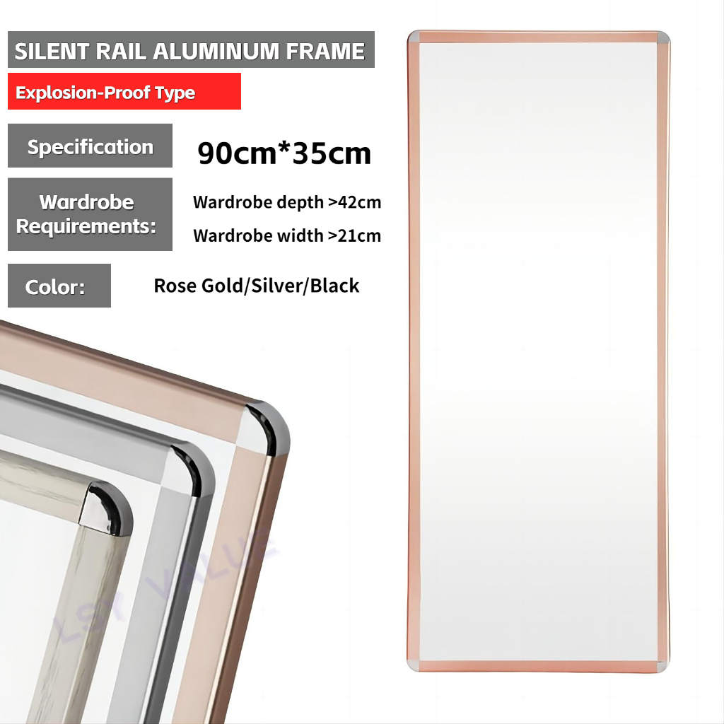 [SG Stock]Wardrobe built-in full-length mirror folding sliding mirror escopic rotary mirror
